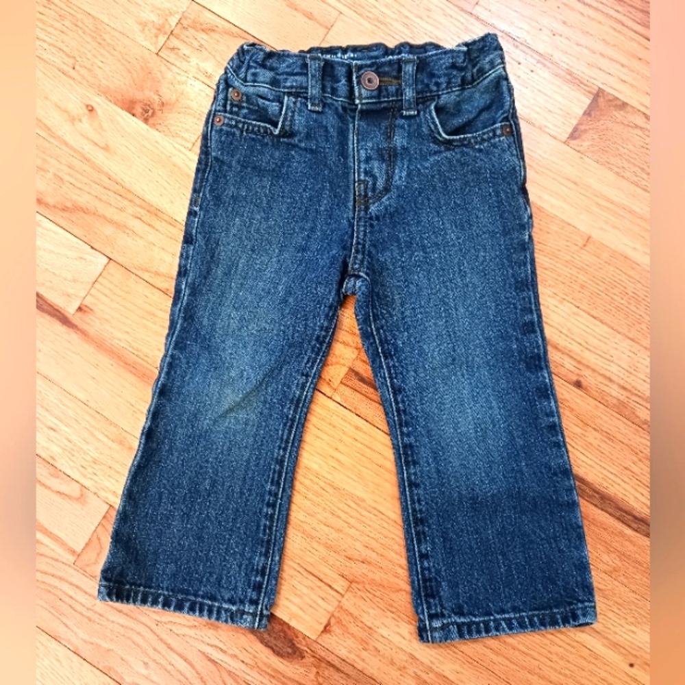 2T Boys jeans, blue denim, adjustable waist, New condition